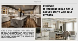 white and gold kitchen